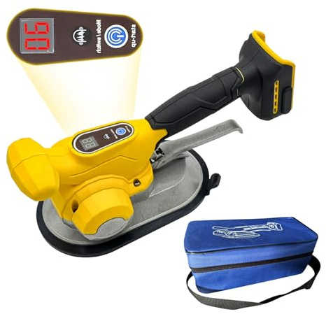 Machine de nivellement par vibration pour carrelage pour batterie Dewalt 18V/20V, outil de vibration pour carrelage amélioré 33000 tr/min, ventouse de carrelage allongée de 20 cm, 6 vitesses réglables