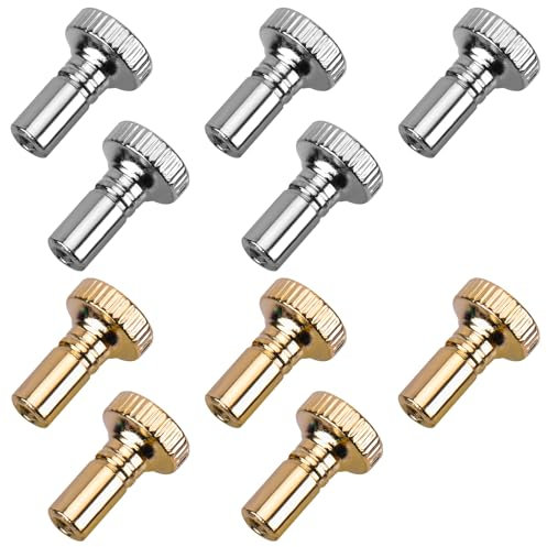 10pcs Lamp Switch Knob, Silver & Gold Metal Light Turn On/Off Switch Replacement Parts Socket Knob Screw for Floor Lamp & Table Lamp Fixtures