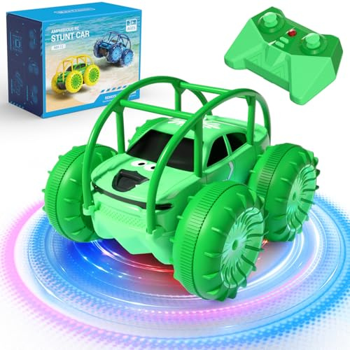 MaxTronic Chargement Direct Voiture télécommandée Tout Terrain Enfant 4WD 360° Rotation avec LED Colorée, 2.4 GHZ Voiture Radiocommandée Crawlers Rapide Étanche, Fête Cadeau 3-12 Ans Garçon Fille