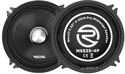RECOIL MS525-4P 13cm (5.25) Auto Mitteltöner Pro Audio 4 Ohm 320W Max | 160W RMS, 2.5 Kapton Schwingspule, Ferritmagnet – Paar