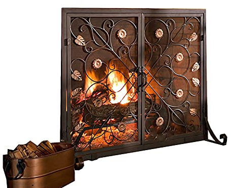 Pare-feu de cheminée, barrière de sécurité en Fer, Pare-étincelles pour poêles à Bois et à Charbon, grilles, Noir