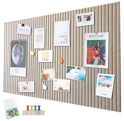 Große Filz Pinnwand Selbstklebend,90 x 60cm Filzboard,dekorative Pinnwand aus Filz,0,9cm dick,faltbare Fototafel Memotafeln Memo Boards Bulletin Board Wanddekoration für Büro Küche,Dunkel Kamel