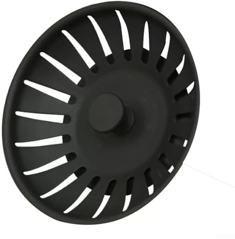 Sisinkal Filtro de desagüe de fregadero de cocina negro, colador de repuesto para lavabo, drenaje de fregadero de acero inoxidable, recogedor de residuos para cocina, baño, lavabo de ducha