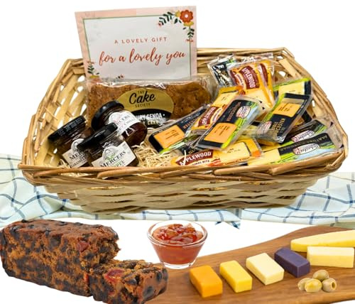 Cheese Hampers Gift Set - 20x Ilchester Cheeses, 3x Chutney, Fruitcake & Card - Cheeseboard Gift Set, Birthday Hampers for Men & Women, Cheese Selection Box, Fathers Day Hamper, Teachers Day Gifts