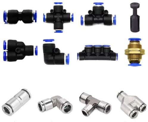 JWFBDB Raccordo Pneumatico Raccordi for Tubi rapidi for Aria e Acqua rapido for Flessibili OD 4 mm 6 8 10 12 Tipo Multiplo(PP,12mm)