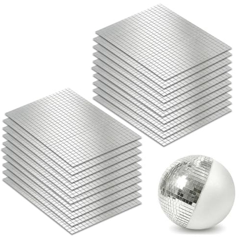 Selbstklebende Mosaikfliesen 12000 Stück Mini Spiegel Mosaik Selbstklebend Quadratische Glasspiegel Aufkleber für Bad Wohnzimmer Küche DIY Heimdekorationen (5 x 5 mm, Silber)