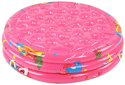 KIMISS Piscine Intérieure et Extérieure pour bébé – Piscine de Jeu d'eau Gonflable Ronde en Rose pour Les Plaisirs d'été (90cm)
