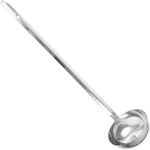 SUPVOX Cuchara Sopera de Acero Inoxidable 10 Oz (300 Cc) Mango Largo y Gancho, Utensilio Resistente para Servir Sopa y Salsa en Cocina, Restaurante y Hogar