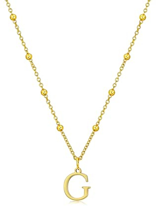 Lunvky Silver Initial Necklace Gifts for Women Girls 14k Gold Plated Name Letter Pendant Necklaces Personalised Choker Necklace Jewellery Birthday Gifts for Ladies Teen Kids