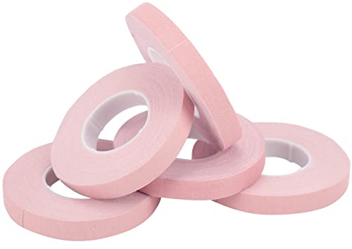 SPYMINNPOO Fingertejp, 5 Rullar Bomullsadhesiv Gips för Stränginstrument, med Sax för Fingerskydd, Mjukt Tunt Material, Vegetabiliskt Limlager (Performance tape (rosa))