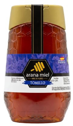 Miel Pura de Abeja Natural | Bote Dosificador Antigoteo 500 ml | Sin Aditivos | Recolección Manual desde el Apicultor (Miel de Tomillo)