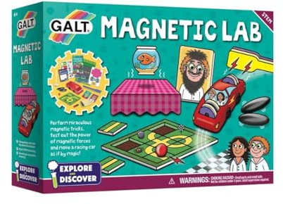 Galt Magnetic Lab – Explore & Discover Science Kit with 10 Gravity-Defying Experiments for Kids – National Curriculum STEM Toys with Levitation Stand & Racing Car, Educational Toys for 6+ Year Olds