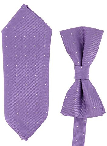 SHIPITNOW Traje de pajarita y pañuelo de bolsillo Parme - 18 colores - Conjunto de pajarita para hombre con estampado elegante y pañuelo de bolsillo - Boda, Noche
