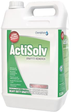 ActiSolv Heavy Duty Graffiti Remover Spray – Professional-Grade Cleaner for Porous Surfaces – Removes Spray Paint, Marker & Ink from Brick, Concrete & Stone – Biodegradable & Low-Odour – 5 Litre