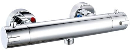 ENKI, Dune, T23, Chrome, Thermostatic Shower Mixer Valve, Solid Brass, Anti-Scald Device, Constant Temperature Control, Contemporary Design, Easy to Install, 1-Year Guarantee