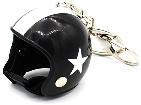 Motorrad Helm Retro Schlüsselanhänger mit funktionsfähigem Verschluss XL