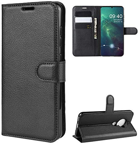 betterfon Handyhülle Kompatibel mit Nokia 6.2/7.2 | Premium Qualität TPU Klapphülle für 6.2/7.2 mit Kartenfächern | Magnetverschluss Handyhülle | Schwarz