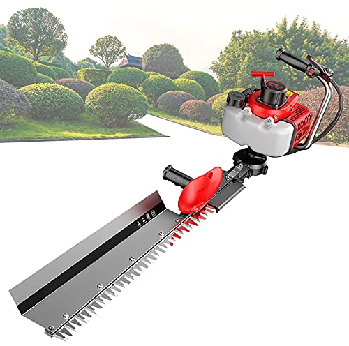 Aocay Tailles Haies Thermiques, Taille Haie sans Fil Tondeuse Débroussailleuse Multifonction pour Jardin Parc, 32.5cc 2 Temps, Lumière Cisaille à Gazon, Longueur du Couteau : 60cm