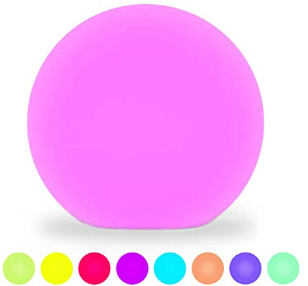 Hathdia 8-Inch LED Ball Light, Multi-Color Rechargeable Night Lights Waterproof Dimmable Mood Lamp with Remote for Home Garden Patio Party Bar Decors
