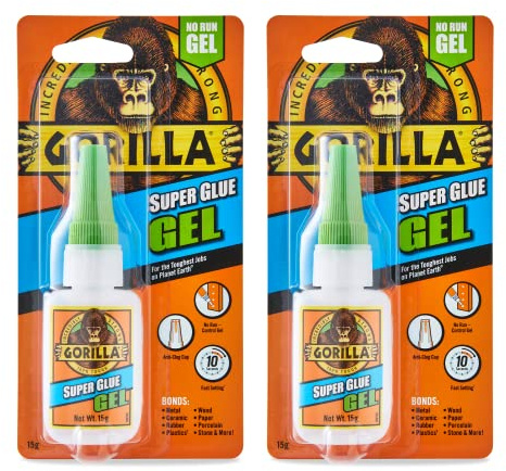 Gorilla Super Glue Gel 15g (Pack of 2)