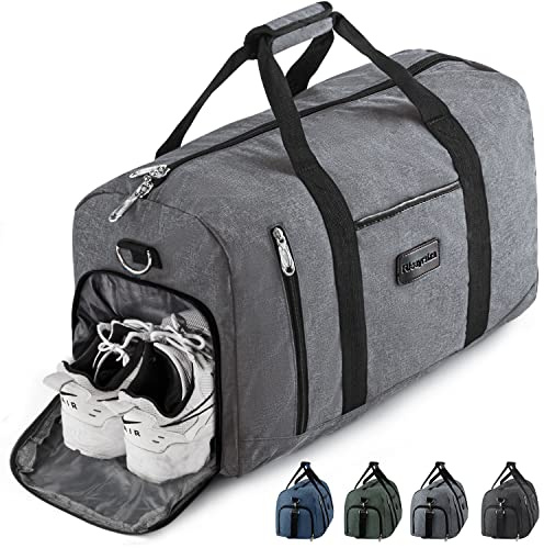 Rieeyrslza Borsone Palestra 39L Borsa Sportiva con Scomparto Scarpe da Viaggio Per Donna e Uomo Bagaglio Mano Weekend Multiuso Sport Borse per Sport Viaggi Nuoto (Grigio o1)
