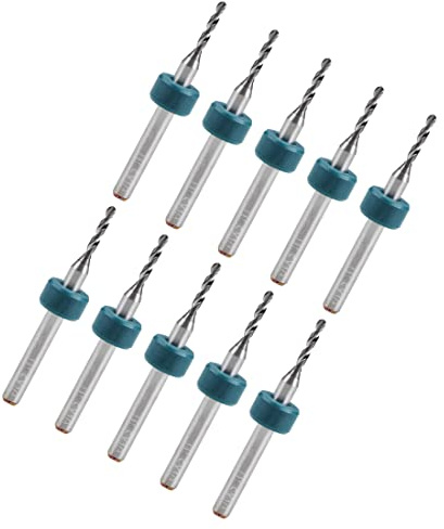PATIKIL 1.5mm Dia 1/8 Gambo PCB Punte per Trapano 10pz Tungsteno Carburo Micro Trapano Punte Rotante Strumento per CNC Incisione Stampa Circuito Scheda