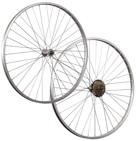 Laufradsatz 28 Zoll Aluminiumfelge rostfreie Speichen Vollachse Shimano Schraubkranz 6 Fach