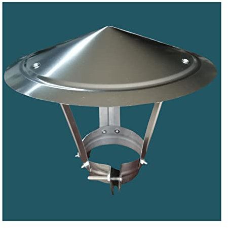 ZXCVASDF Cinese Fisso Acciaio Zincato per Stufa Camino,Cappuccio per Camino, Fumaiolo Comignolo Cappello, Tetto per Canalizzazione Cappuccio,Tappo Antipioggia per Camino,d18cm*35cm/7.09in*13.78i