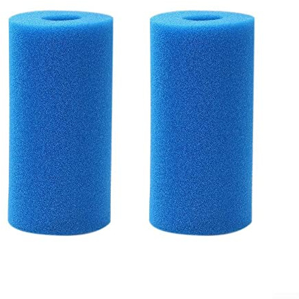 QOXEZY 1/2/4 Stück Schwimmbadfilter für Intex Typ B, Schaumstoff-Schwamm-Kartusche für Intex-Filterpumpen, wiederverwendbarer, waschbarer Poolfilter, 14,5 x 4,5 x 25,4 cm
