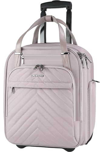 VANKEAN Carry On Undersäte, multifunktionell, 40,6 cm undersäte, lätt övernattningsresväska för män kvinnor, Ljus dammig rosa, 12 inches x 7 16