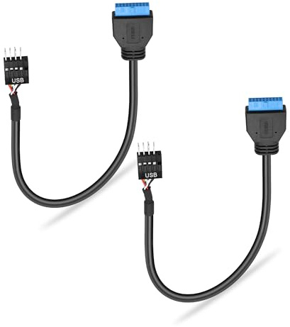 GINTOOYUN 2 Cables USB 3.0 a USB 2.0 Para Placa Base de 19/20 Pines Macho a 9 Pines Hembra (Estilo 2)
