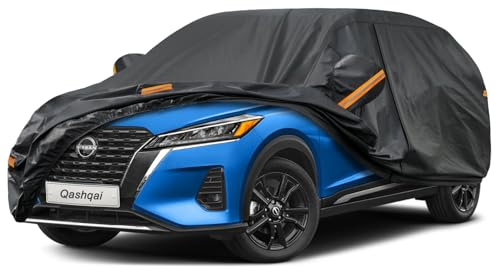 Kayme Autoplane Wasserdicht Atmungsaktiv für Nissan Qashqai (2007-2025), 7 Schichten Vollgarage Autoabdeckung für Regen Sonne Staub Schutz Verkratzt, Autoabdeckung mit Reflektierenden Streifen.
