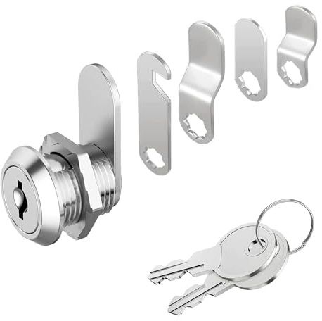 Serrure 16mm Pour Boîte aux Lettres, Meuble, Armoire Métallique - 5 Plaques Différentes, 2 Clés - Pour Casier, Boîte à Outils, Classeur