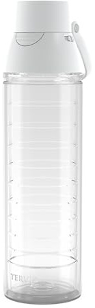 Tervis Venture Lite Clear & Colorful Lidded Made in USA Double Walled Insulated Tumbler Travel Cup Keeps Drinks Cold & Hot, 24oz Water Bottle, White Lid