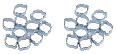 Doppelohrklemmen, O-Klemme, verzinkter Stahl, 25–28 mm, 25 bis 28 mm, 2 Stück