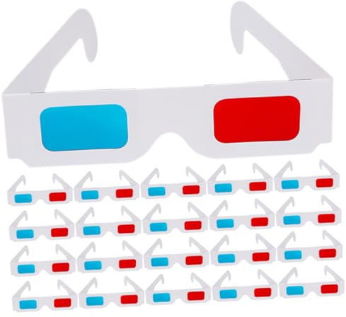 Homoyoyo 40stücke Papierbrille Für Kino Filme Anaglyphenbrille Rot Blau -brille Kompatibel Spielen Dvds