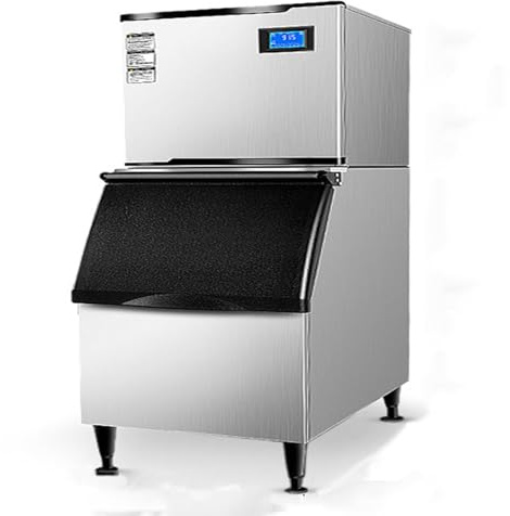 Máquina for hacer hielo bajo mostrador, máquina for hacer hielo comercial de 374 libras/24 horas con capacidad de almacenamiento de 242 libras, 156 cubos transparentes en 10 minutos, espesor de hielo