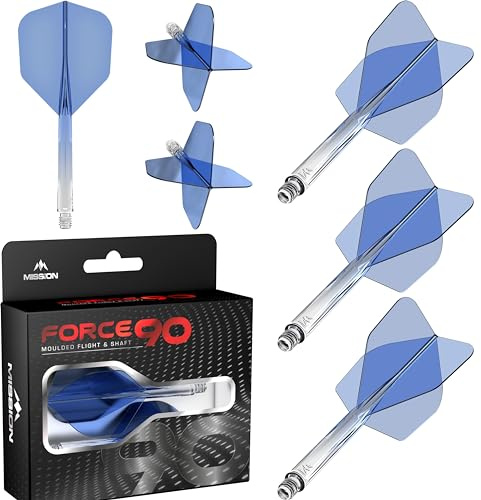 Mission Force 90 Gradient Transparent Blue NO6 - Dart Flights Short