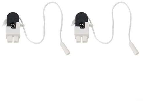 Hasaller 2 Stück Zugkettenschalter für Büro Zugschnurschalter Seitenzugschalter mit Schnurzugschalter Ein-Aus Schnur Zugschalter Licht Lampe Elektrisch Schwarz