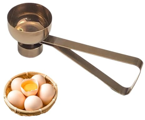 Äggkaka, äggdekorationsskärare - kakverktyg och äggöppnare - äggskalöppnare i rostfritt stål, säker och metall äggbrytare för hor