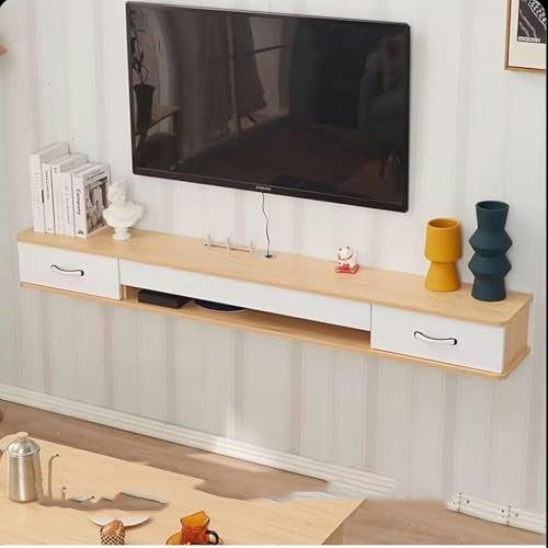 Tv Cabinet Hanging-TV Lowboard-Floating TV Stand for Wall Mounting, TV Board, Lowboard for Hanging with 2 Drawers, Media Console for Wall Mounting, Entertainment Center ~/