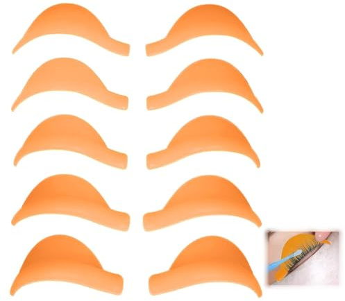 10 Stück Lash Lift Pads, XS/S/M/L/XL Silikon Wimpernlifting Pads, Lash Lift Shields Wiederverwendbar, Lash Lifting Silikonpads, Wimpernlifting Zubehör für Wimpern Lifting Curling Weich (Orange)