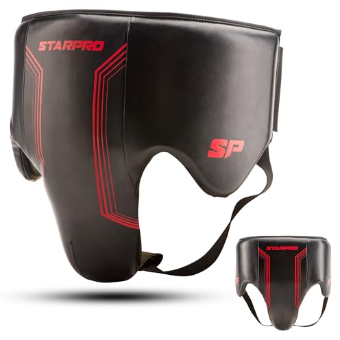 Starpro Groin Guard Men - Shock Absorbing Cup with Adjustable Strap - Groin Protector for Boxing Kickboxing & Martial Arts Training