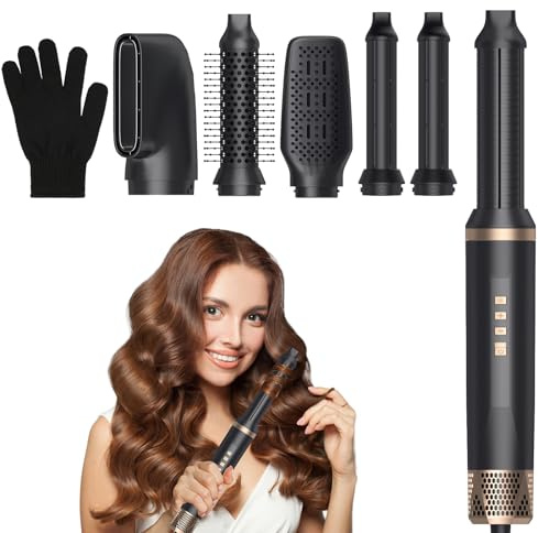 Aolso Airbrush 5 in 1 Air Stylers,Magic Styler Hot Air Styler Set for Curling, Straightening,Volumizing and Drying, Hairdryer Brush for All Hair Type/Length,Multi use Styling Appliances
