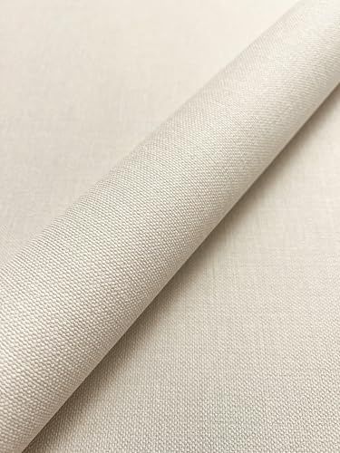 Newroom Papel Pintado Crema Vinilo Aspecto Lino - Moderno Unicolor Estructura Textil para Salón Dormitorio