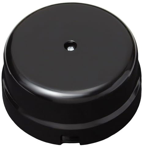 OASHISU Boîte de dérivation en porcelaine pour systèmes à 4 trous pour entrée/sortie du câble. Couvre-câbles et cache-fils en céramique couleur Noir, Ø 78 mm Prof. 35 mm