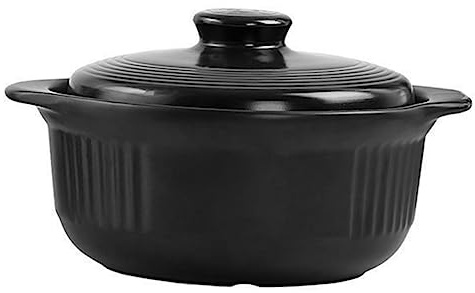 SOLUSTRE Cacerola de Cerámica Resistente al Calor para Guisos y Arroces con Asas Dobles Ergonómicas Olla de Barro para Cocina Doméstica y Restauración