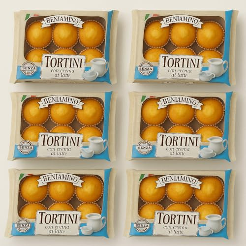 Beniamino Tortino Merendine Assortite 200g-250g Merenda Gusti Limone, Crema Latte, Yogurt, Gocce di Cioccolato, Albicocca, Crema Nocciola Confezione da 3 o 6 Pezzi (6, Crema Latte 250gr)