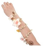 Muorruo Renaissance-Blumen-Armband, Feen-Armreif, Mutter-Natur-Kostüm, Karneval, Mittelaltermarkt, Fantasy, Elfenarmband, Waldelfenkostüm, Cosplay-Feenaccessoires, Champagner