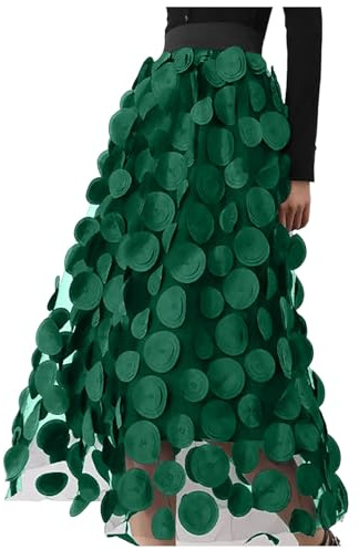 Tüllrock Damen Midi Sommerrock Damen Lang Tüll Midirock Vintage Maxirock Brautkleid Für Hochzeit Rock Durchsichtige Plisseerock Punkte Wickelrock Elegant Plisseerock Boho Unterrock